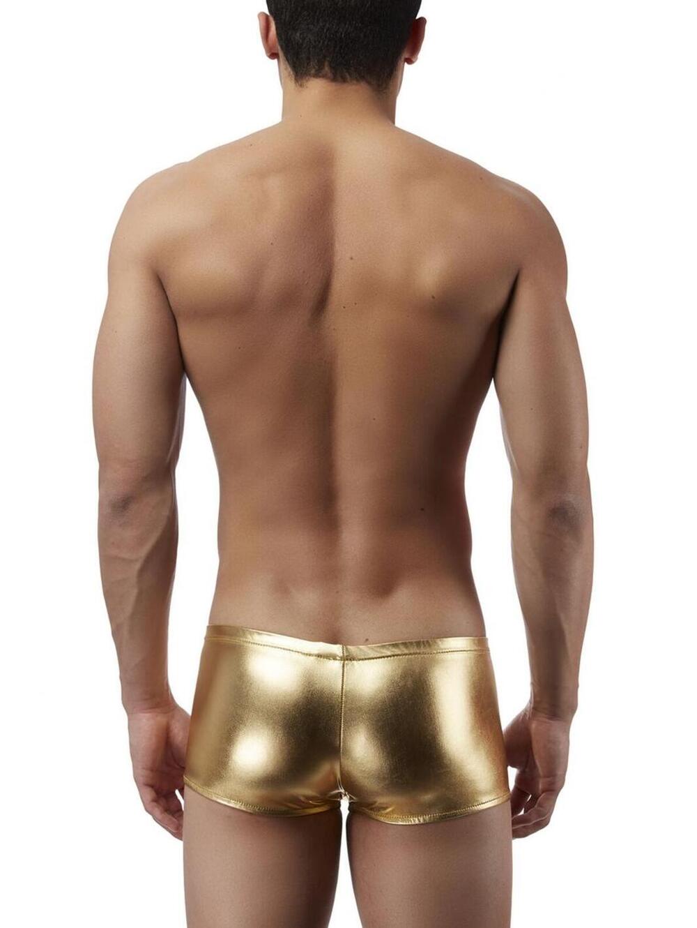 Male Power 153070 Heavy Metal Mini Short Boxer Briefs Color Gold - Picture 3 of 9